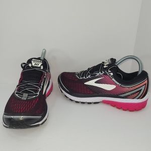 Brooks Womens Ghost 10 1202461B067 Black Pink Running Shoes Sneakers Size 7.5 B